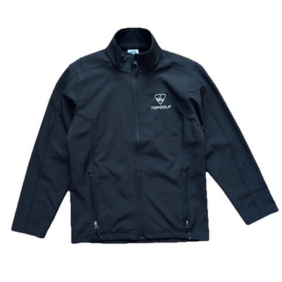 Topgolf Soft Shell Jacket Men s Medium Black Full Zip Fleece Lined Mock Neck