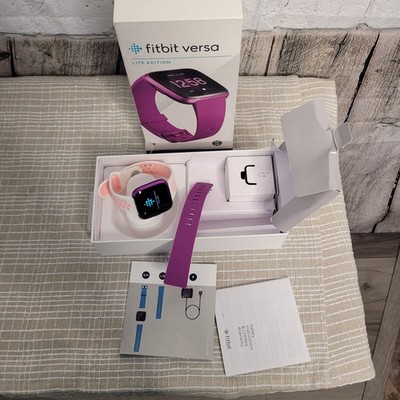 Fitbit Versa Lite Smart Watch Fitness Activity Trackers (S and L Bands) Mulberry