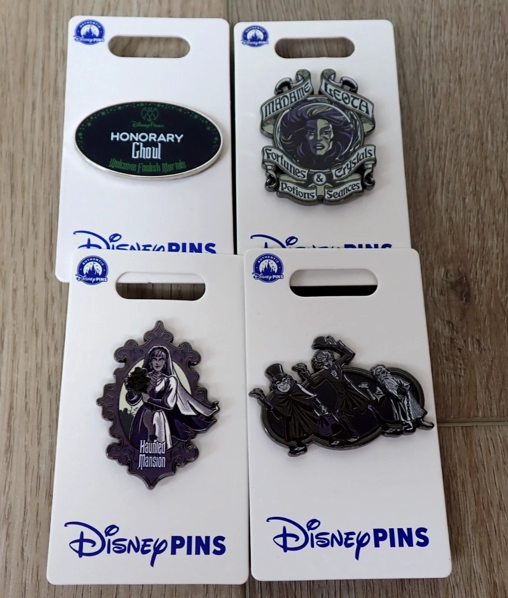 4 NEW DISNEY HAUNTED MANSION HITCH HIKING GHOST GHOUL MADAME LEOTA TRADING PIN