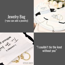 Bridesmaid Proposal Bag Knot Lotus Necklace Maid of Honor Bracelet Bride Gift