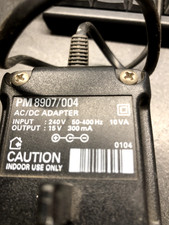 Fluke/Philips Scopemeter AC/DC 240V adaptor. PM8907/004 15 V output at 300mA. 