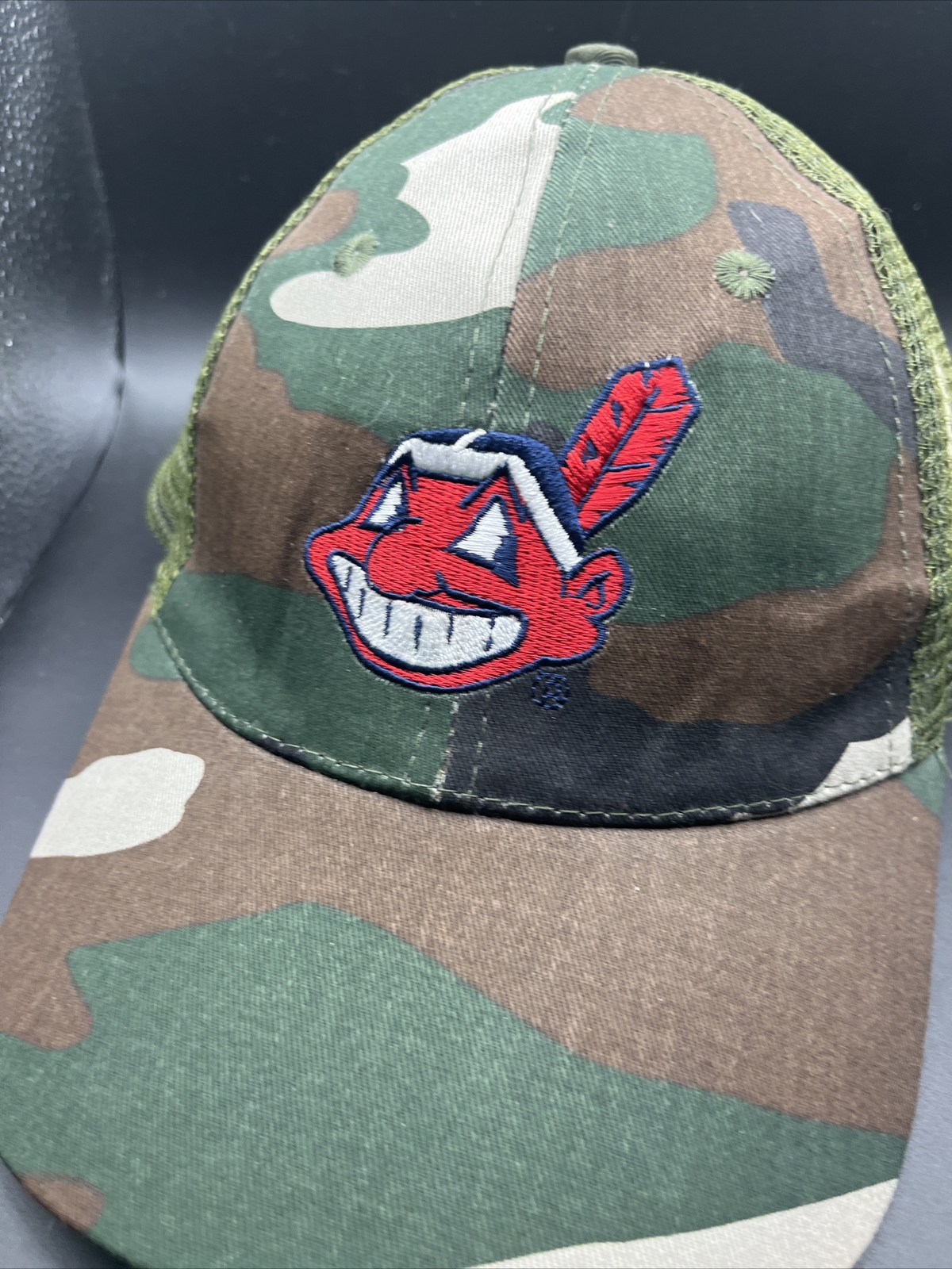 Cleveland Indians Chief Wahoo Camo Hat Verizon Wireless Promotion