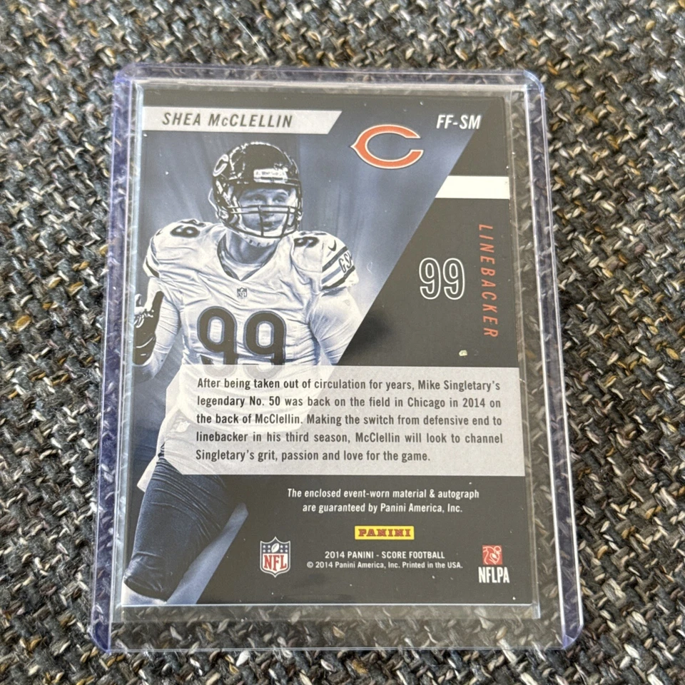 2014 Score Franchise Fabrics Shea McClellin AUTOGRAPH JERSEY Bears - Image 2 of 4