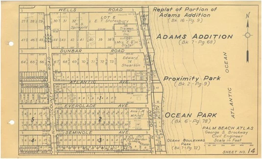 Листы Palm Beach Atlas 14 и 14A - Wells Road South to Root Trail/Oleander Av - Изображение 2 из 4