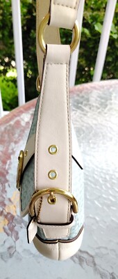 Coach Vintage 1457 Soho Y2K Blue Signature C Canvas & White