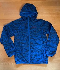 Columbia Omni-Wick full zip hooded windbreaker rain jacket blue patterned L kids