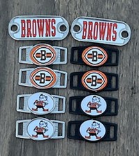 2  Cleveland Browns NFL Paracord Charms Oval or Mini Dog Tag shoelace charms