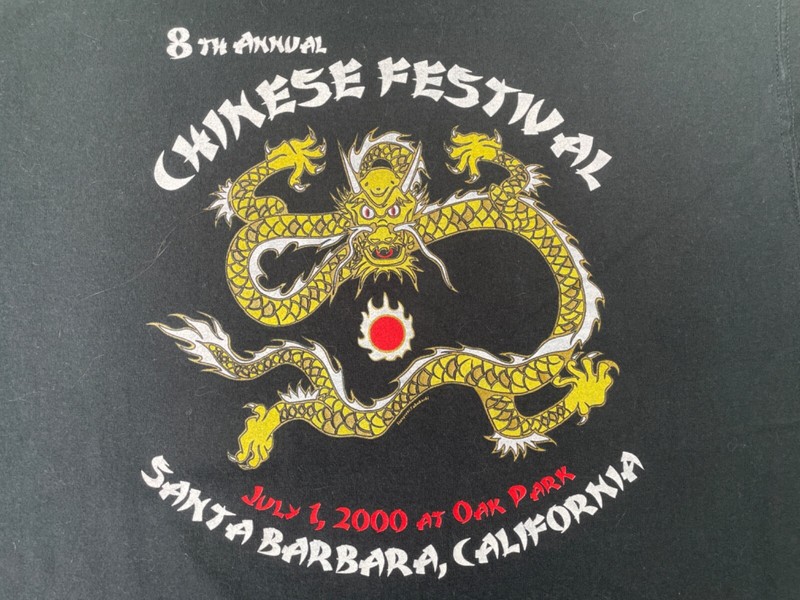 CHINESE FESTIVAL T-SHIRT - BLACK - Size M - SANTA BARBARA, CA 2000