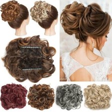 Large Scrunchie Messy Bun Hair Piece THICK Updo Cover Clip In Ponytail as Human