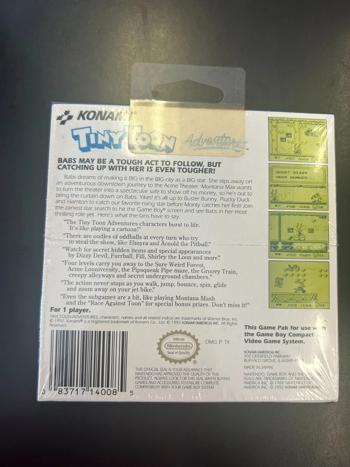 Tiny Toon Adventures Babs' Big Break Nintendo Gameboy New In Box (NIB) Game Boy - Image 2 of 4