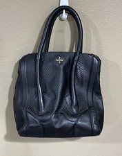 Pour La Victoire Butler Large Tote Bag Black Double Handles Embossed Leather