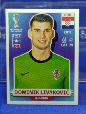 2022 Panini FIFA World Cup Qatar Sticker Dominik Livakovic # CRO 3 - Croatia