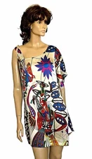 VOOM BY JOY HAN 100% SILK TRIBAL CAFTAN DRESS SIZE M