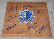 2014-2015 DALLAS MAVERICKS TEAM SIGNED NBA BASKETBALL FLOORBOARD w/COA X8