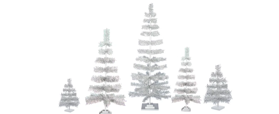 Artificial Tinsel Christmas Tree Decorative Display Table-Top Multi-Color Trees - Image 2 of 4