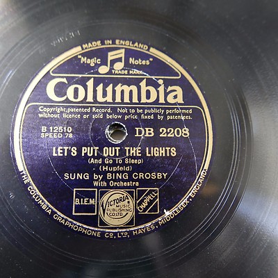 78rpm BING CROSBY lets put out the lights / let`s try again