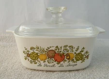 CORNING WARE SPICE OF LIFE, 1 1/2" QUART CASSEROLE W/ LID, A-1 1/2-B, LE PERSIL
