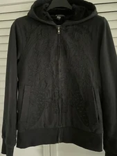I.N.C. International Concepts Charcoal Full-Zip Hooded Embroidered Jacket S