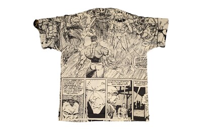 Vintage Spider-Man Shirt 1992 Mega Print Comic Book Marvel AOP Sz