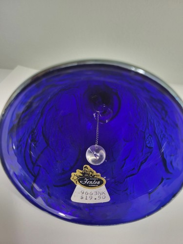 Vtg Fenton Bell Cobalt Blue Carnival Glass Garden Of Eden - Picture 7 of 12
