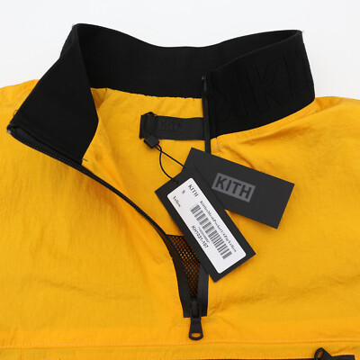 NWT! Kith Kittles Mesh Pockets ¼ Zip Yellow Light Jacket Anorak
