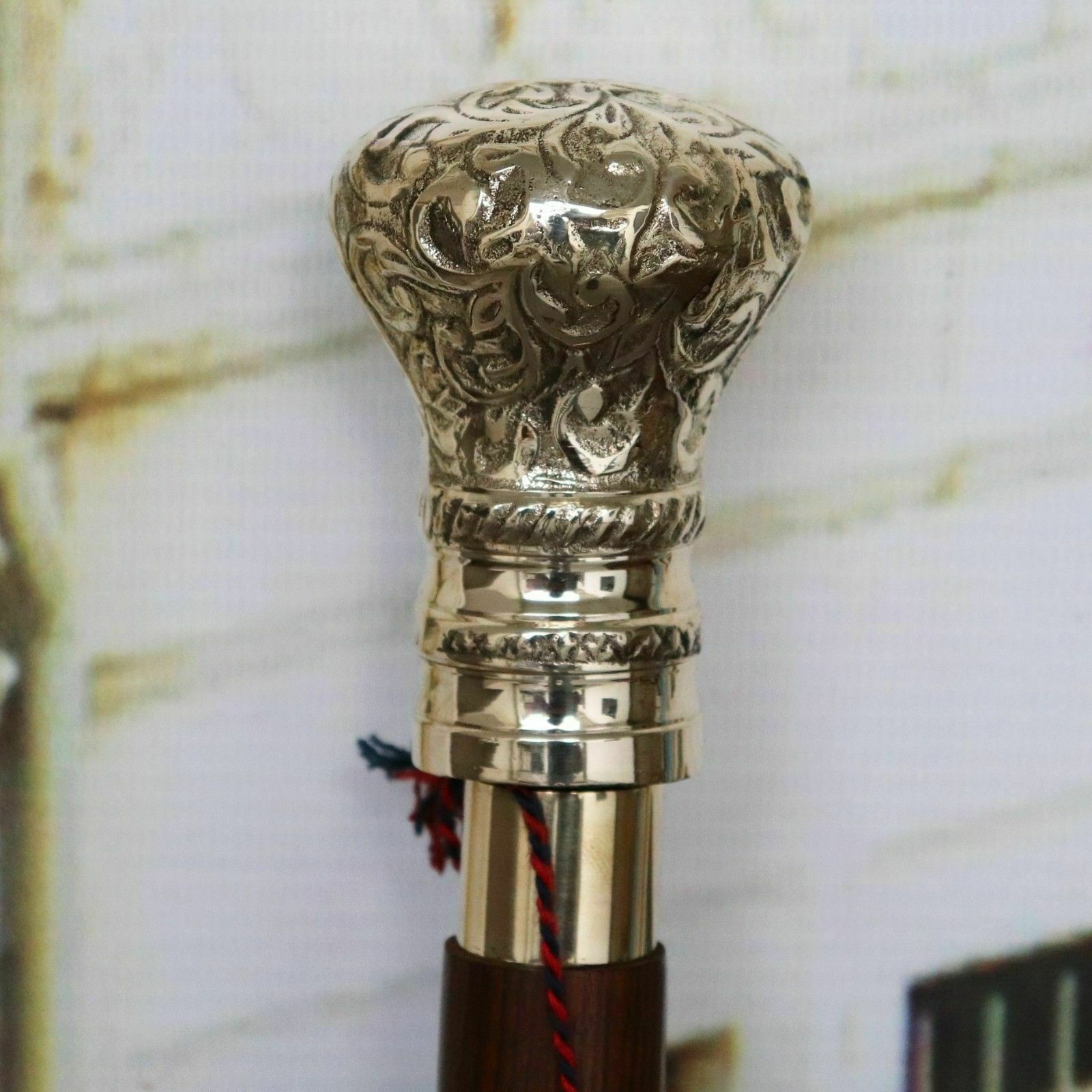 HANDMADE BRASS SOLID HANDLE HEAD VINTAGE CANE SHA… - image 1