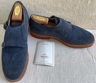 Church’s Custom Grade Kelby Ink Blue Suede Double Monk Strap UK 7.5 US 8.5 $1125 — photo 1