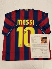 Lionel Messi Signed 2009-2010 Barcelona Home Jersey JSA COA 