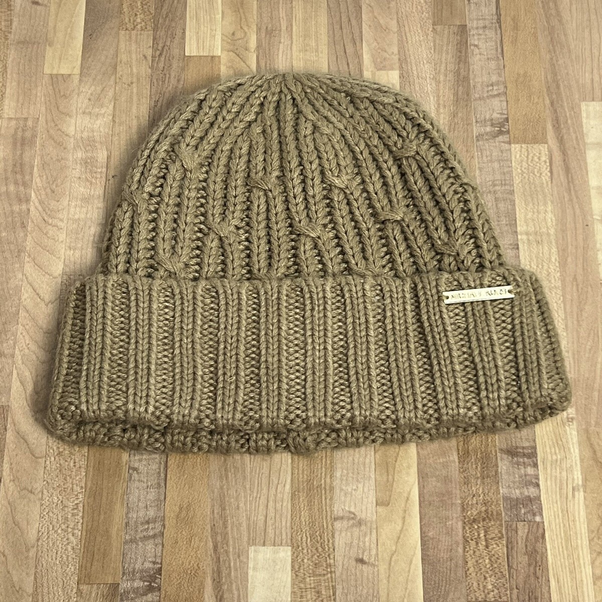MICHAEL Michael Kors Cable Knit Fleece Lined Beanie Camel Tan NEW Michael Kors Women main image 3