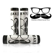 Wax-A-Stache Original UNSCENTED Moustache Wax 3pk Travel Tubes IT'S THE BEST  
