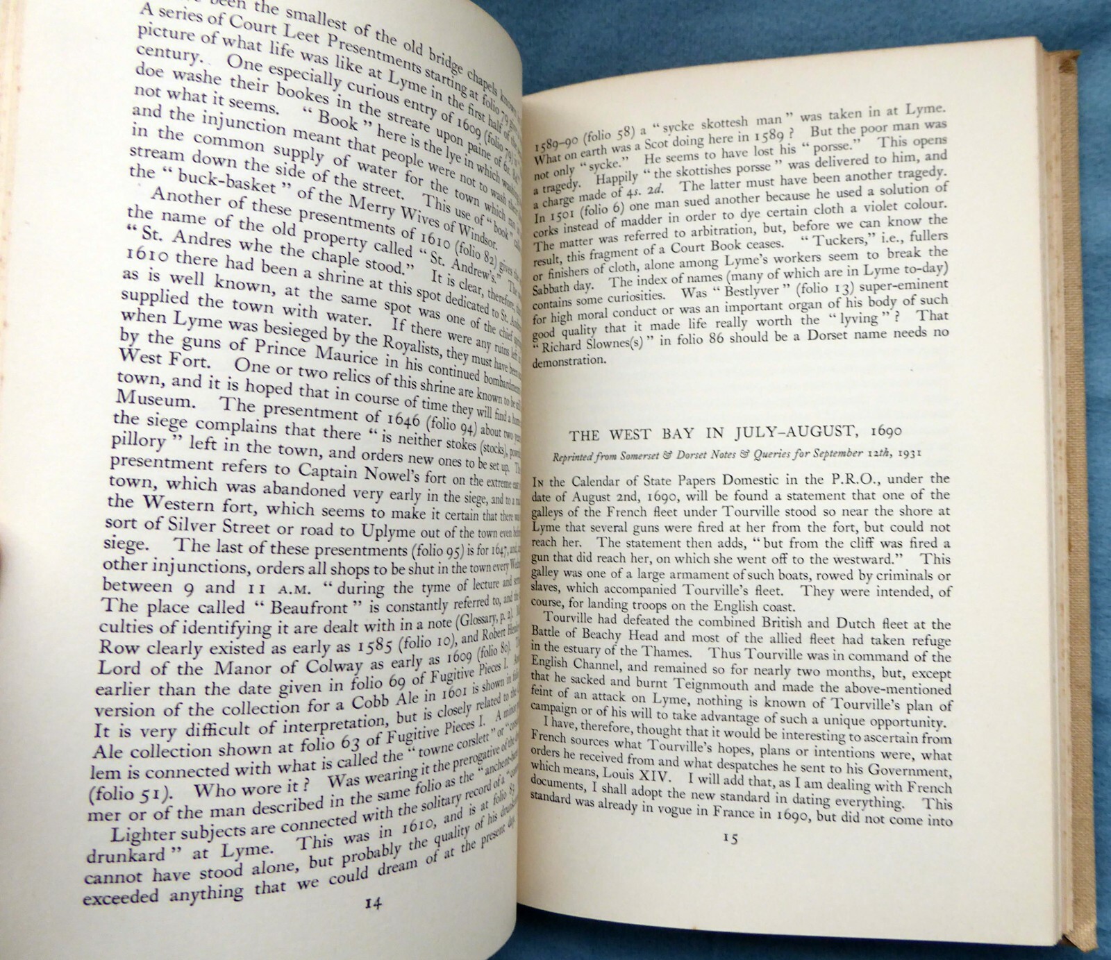 LYME LEAFLETS by Cyril Wanklyn. Privately Pub. Spottiswoode Ballantyne