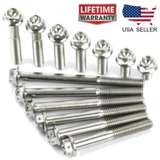 Titanium M6 Race Drill Hex Flange Head Bolts 10,15,20,25,30,35,40,45,50,55,60 mm