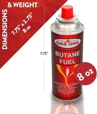 x1 GasOne Butane Fuel Canisters for Portable Camping Stoves 8oz