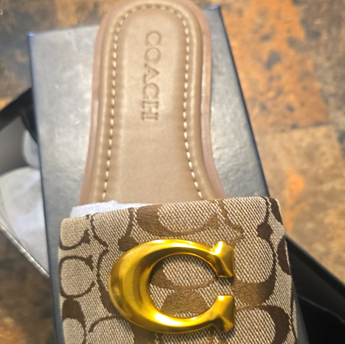 Coach Leather Upper Slide Casual Sandals for Women for sale | eBay