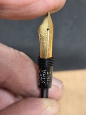 Osmiroid 22k Gold Rola fine left oblique screw in nib-Also fits Esterbrook Pens