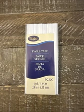 Twill Tape 1/4"X4yd White
