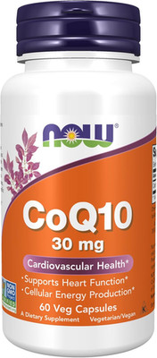 NOW Supplements, Coq10 30 Mg, Pharmaceutical Grade, All-Trans Form Produced by F