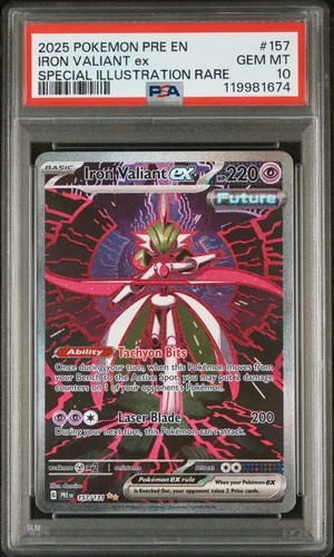 2025 POKEMON PRE EN-PRISMATIC EVOLUTIONS #157 IRON VALIANT EX PSA 10