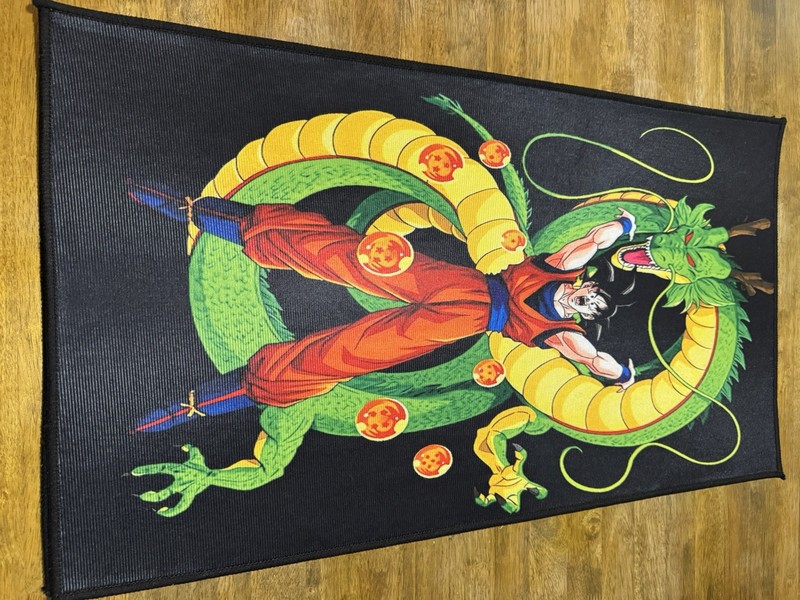 DRAGON BALL Z DBZ Goku Shemron Custom Flat/Not Fluffy Detailed Area Rug