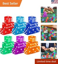 36 Piece 19Mm Casino Style Craps Dice Sets Acrylic Translucent D6 Dice Square
