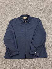 Cintas Jacket Men 44 Navy Blue Fleece Zip Mechanic Work Bomber Vtg Made In USA