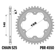 Corona PBR Z41 denti passo 525 in Acciaio BMW F800GS 2008-2009