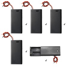 5pcs 2x 1.5v Aa Battery Holder Case With On/off Switch And Wire Leads