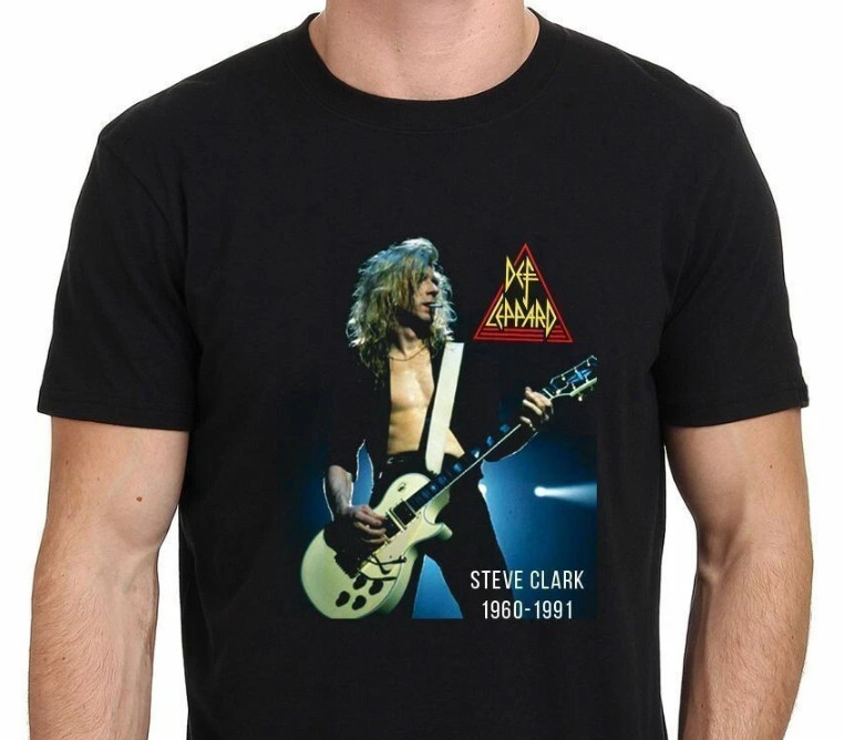 Steve Clark Def Leppardd Guitarist Legend Cotton Black Men S-5XL T-shirt