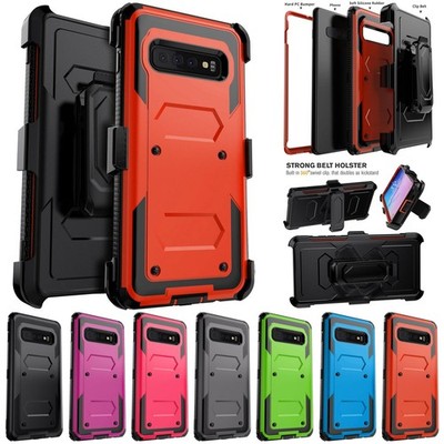 For Samsung Galaxy S10e/S10+/S10 Plus Case Rugged Rubber Cover / Rotating Clip
