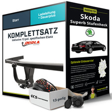 Für SKODA Superb Stufenheck II 3T4 Anhängerkupplung starr +eSatz 13pol 08- AHK