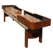 Shuffleboard Game Table 12 Ft Walnut Finish Hathaway Merlot BG1312
