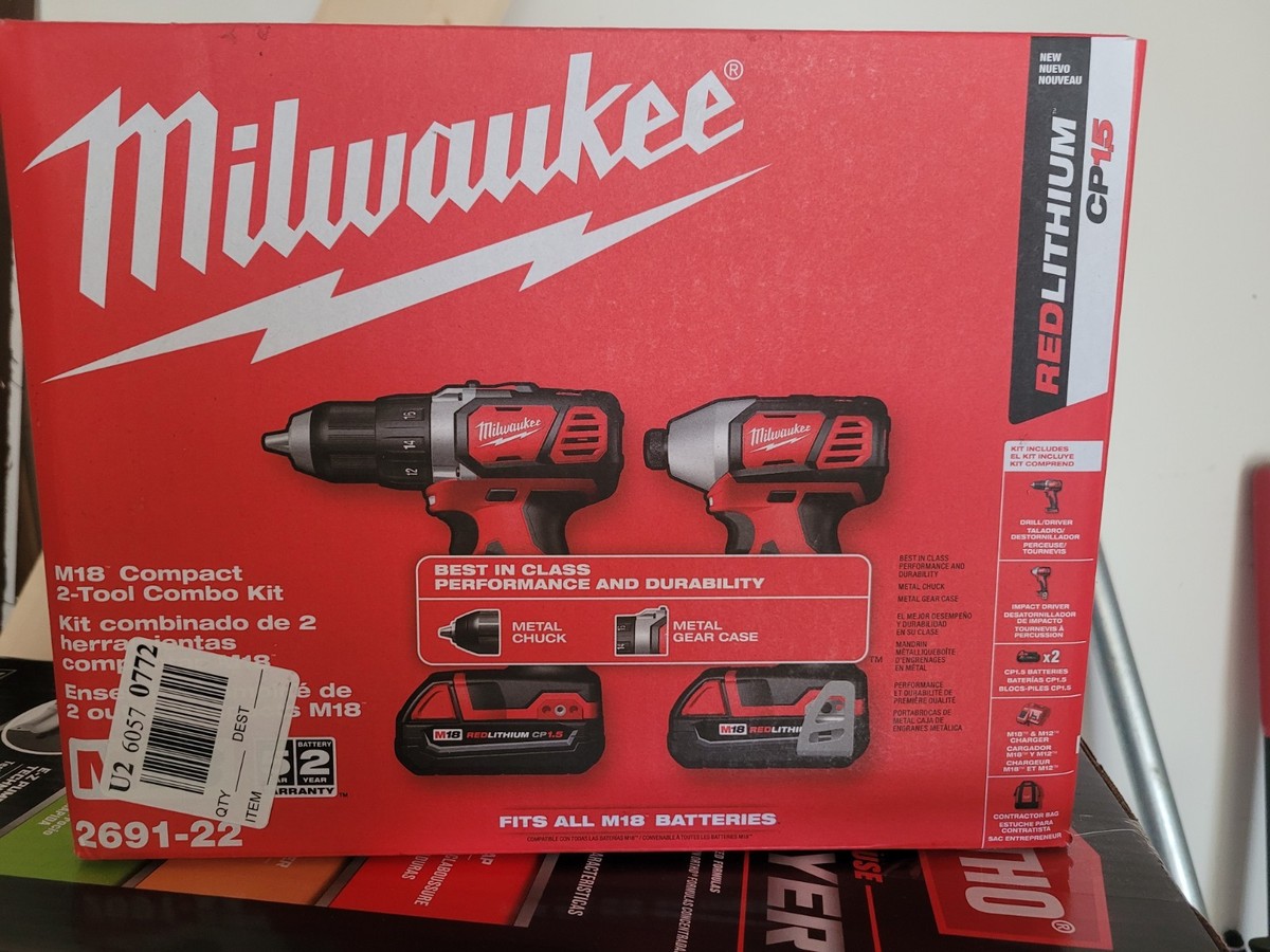 Milwaukee 2691-22 M18 18V Li-Ion 2-Tool Combo Kit for sale online