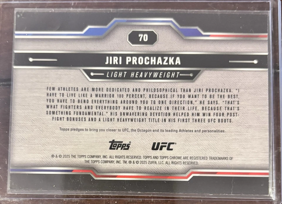 2025 Topps Chrome UFC - Jiri Prochazka #70 X-Fractor - Image 2 of 2