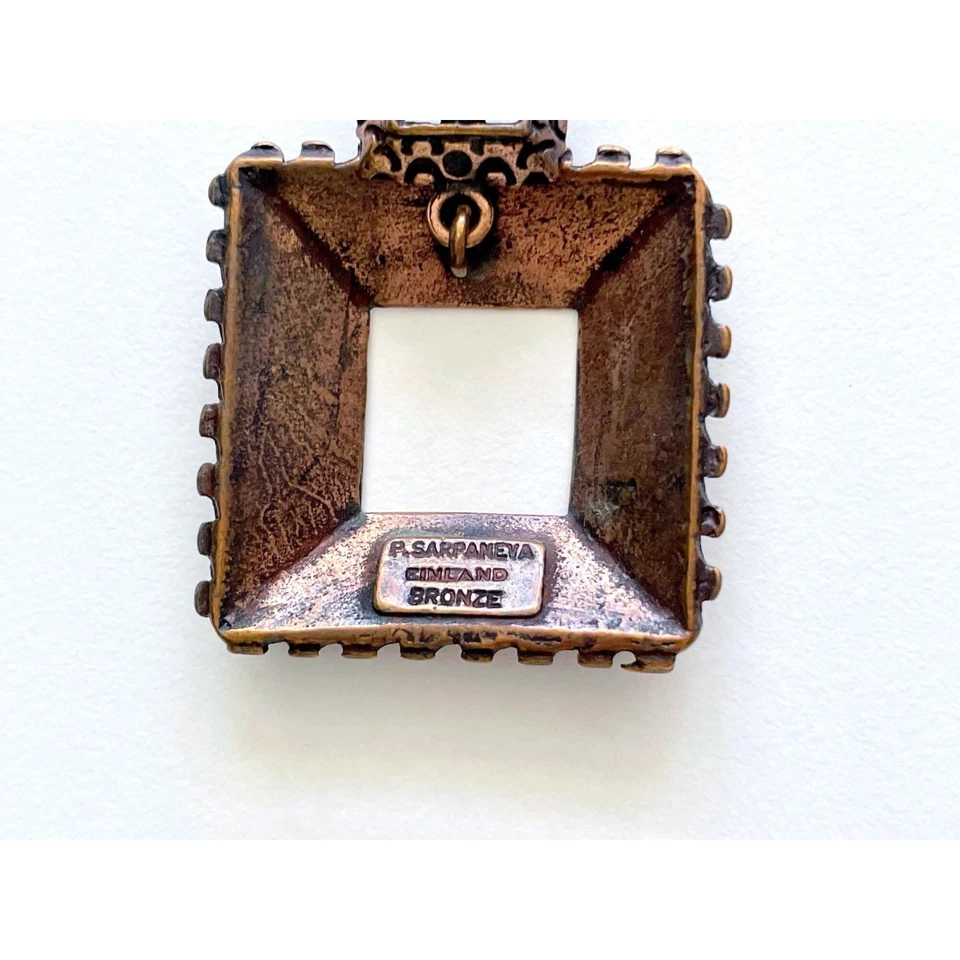 Vintage Pitsi Lace Pendant P. Sarpaneva, Finnish Mid Century Modernist Jewelry - Bild 3 von 4
